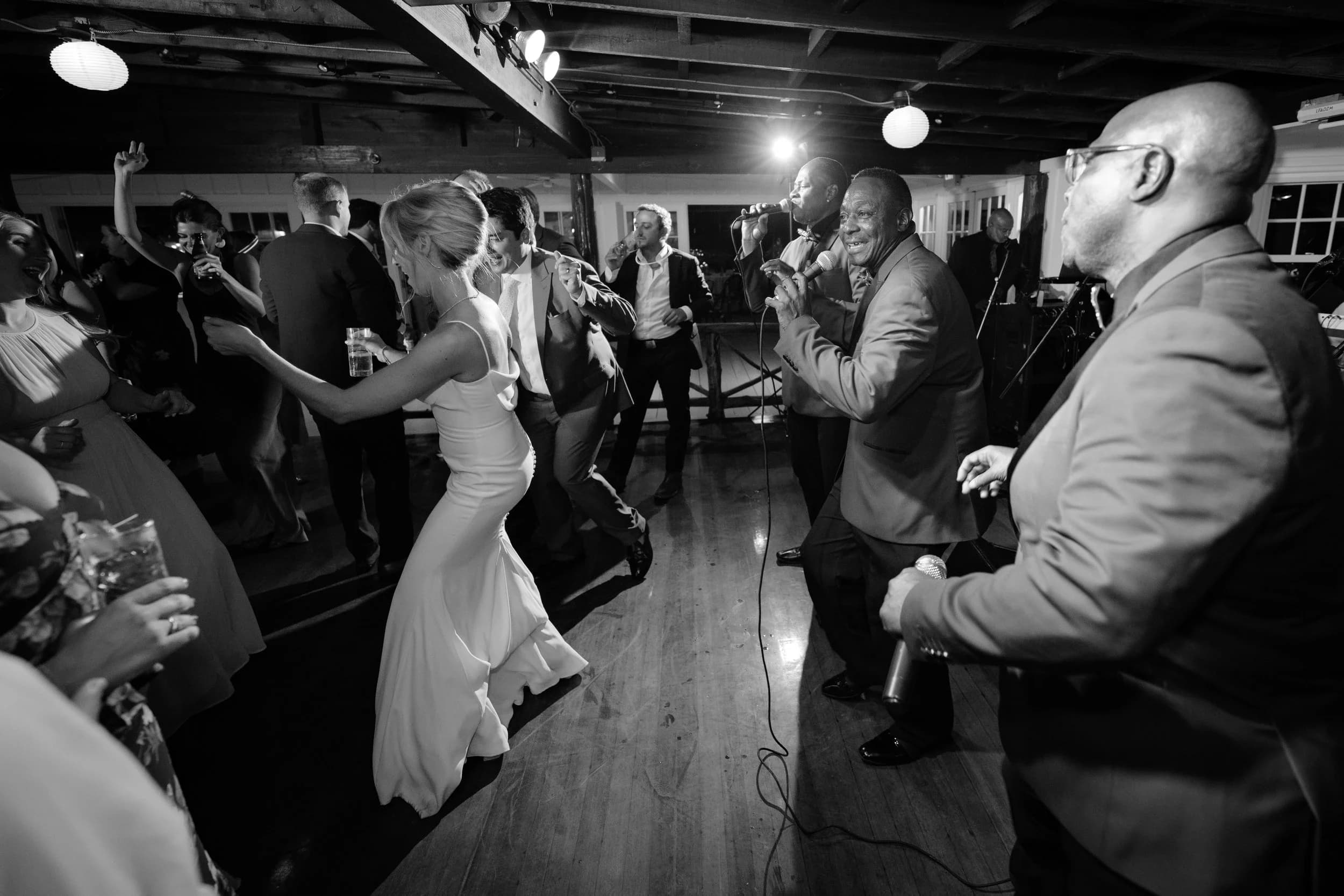 A wedding reception in full swing